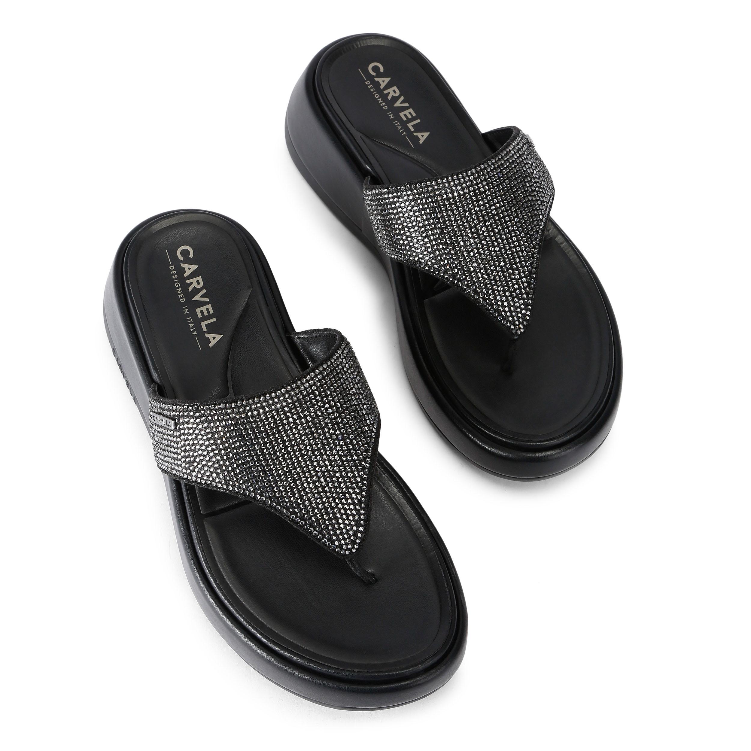 Carvela Womens Dorata Sandal Sandals - Black Fabric
