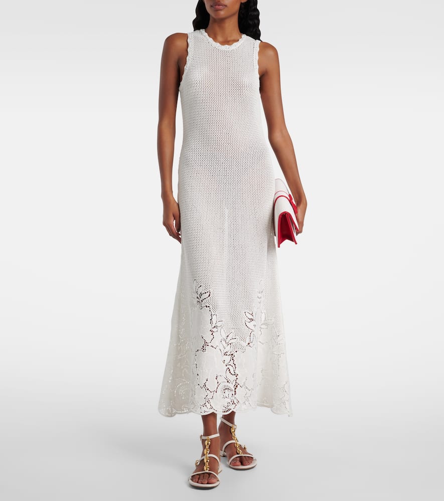 Open-knit cotton maxi dress