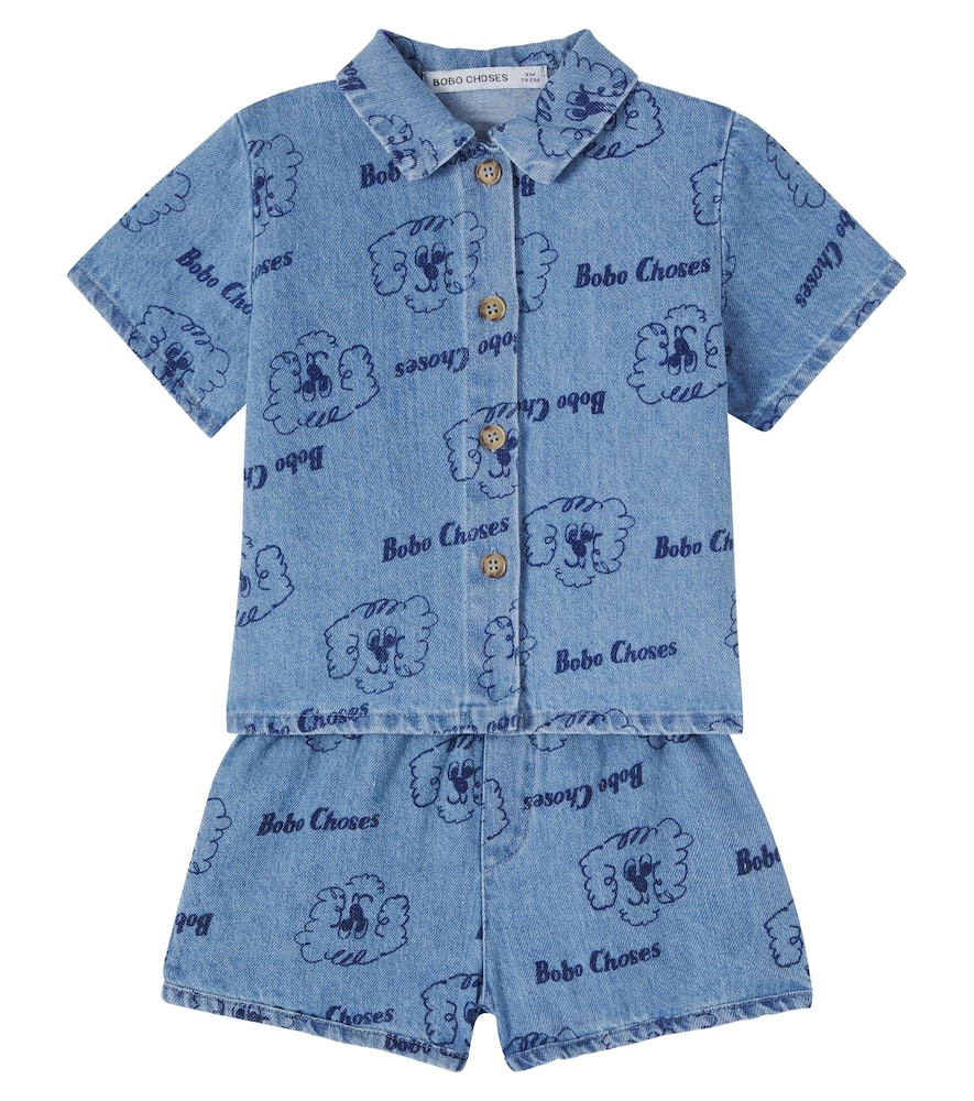 Baby Pickles The Dog denim shirt and shorts set