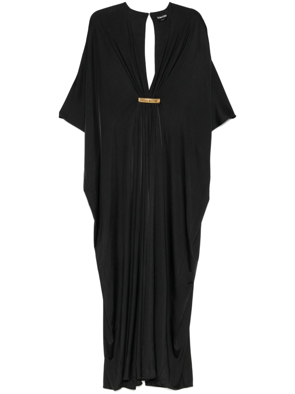 V-neck satin dress - Black