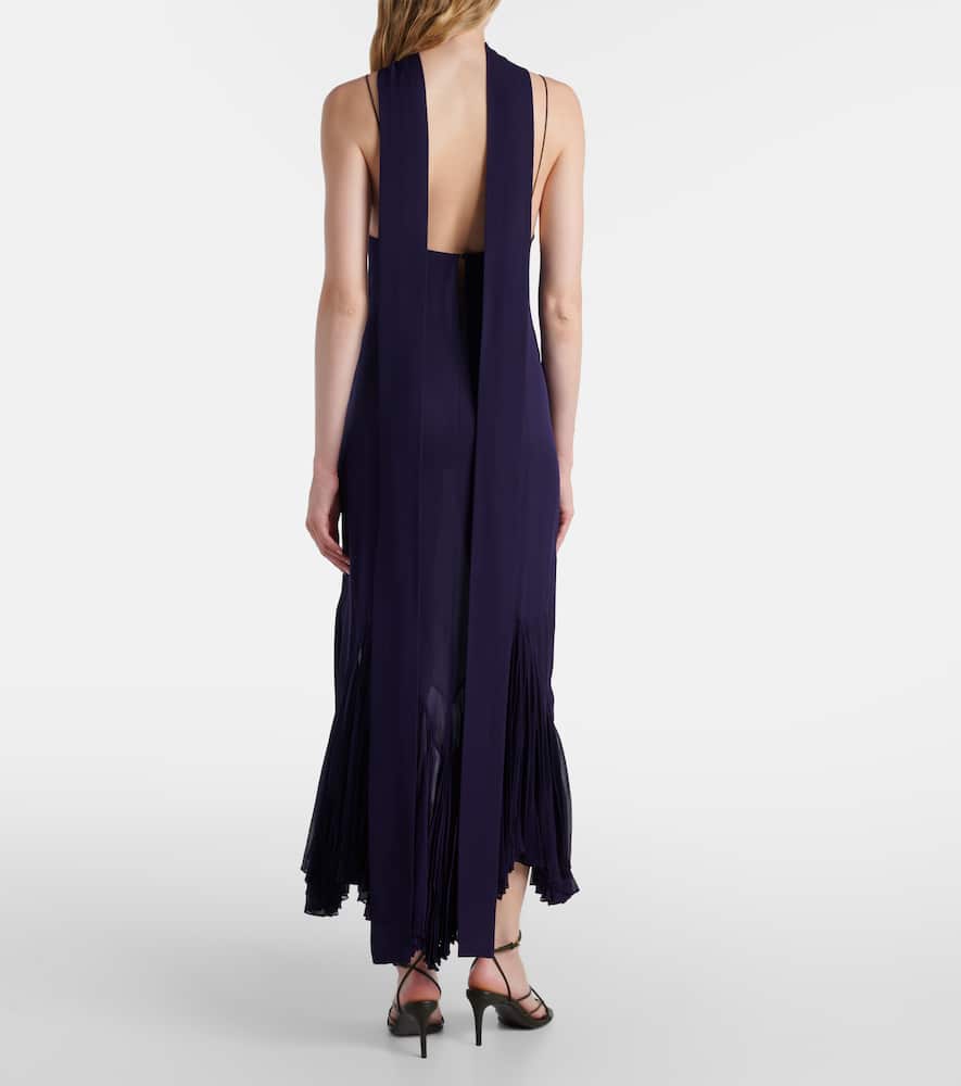 Candita scarf-detail silk midi dress