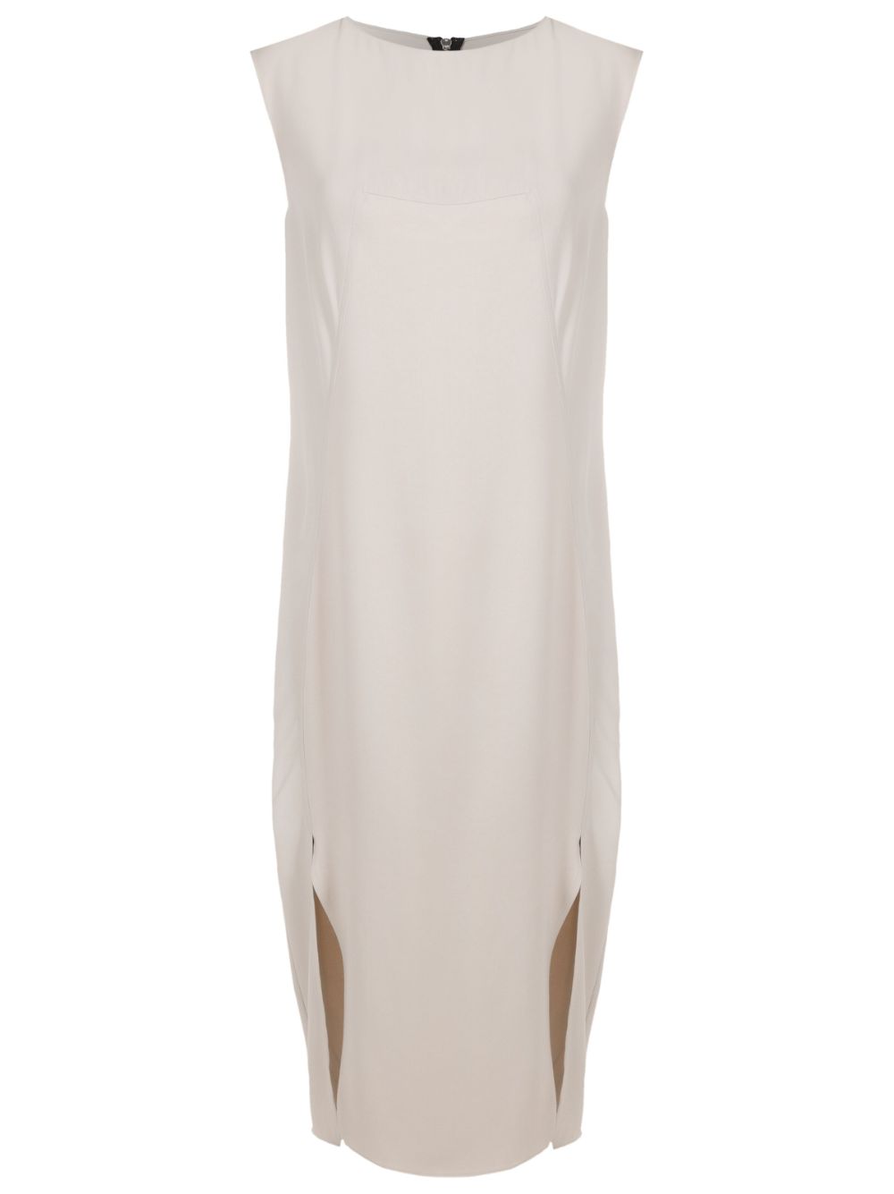 Satin-detail sleeveless dress - Black