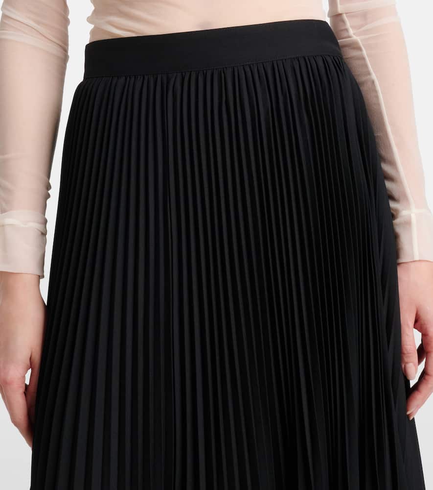 Plissé wool-blend maxi skirt