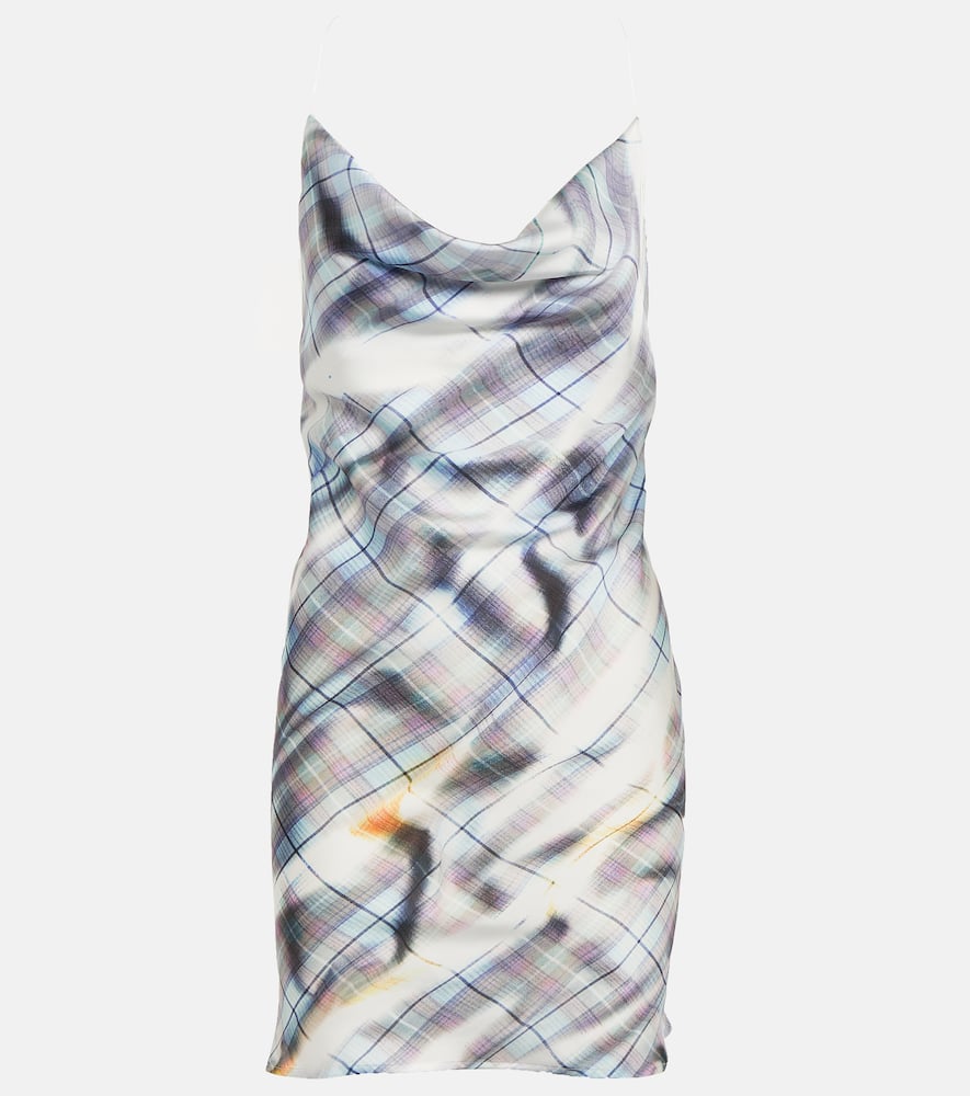 Invisible strap satin slip dress