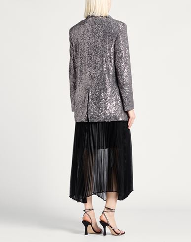 Woman Jacket Silver Size 10 Polyester, Elastane