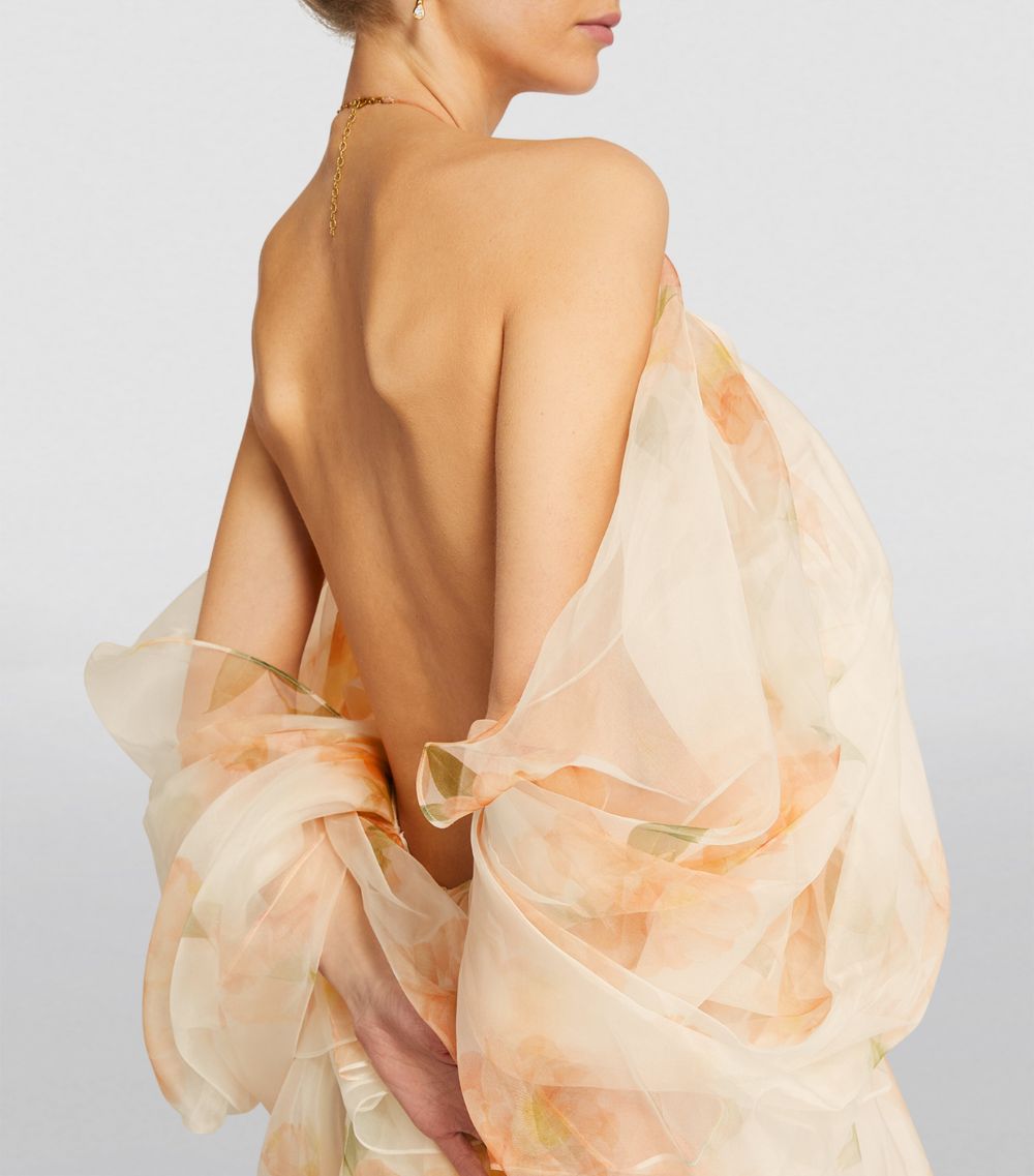Silk Gathered Midi Dress