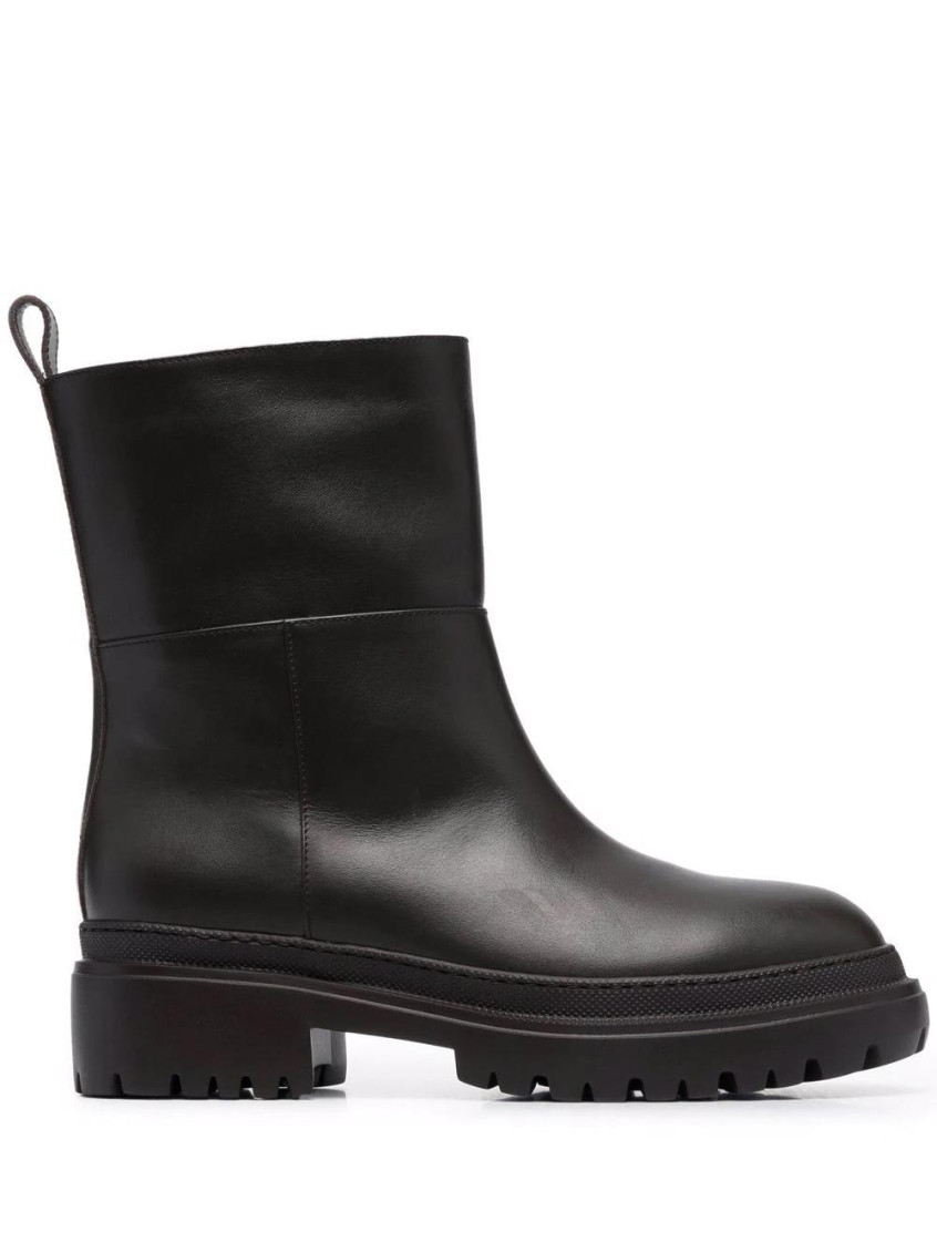 Black Ankle Leather Boots