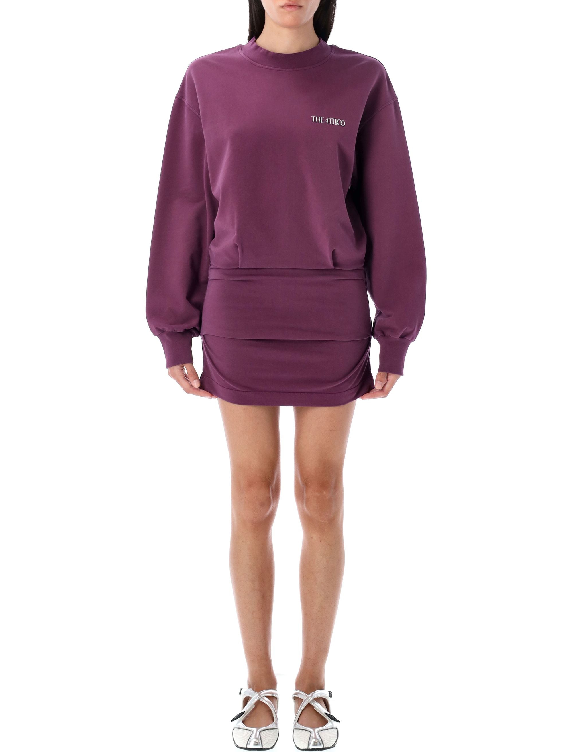 Sweatshirt Draping Mini Dress