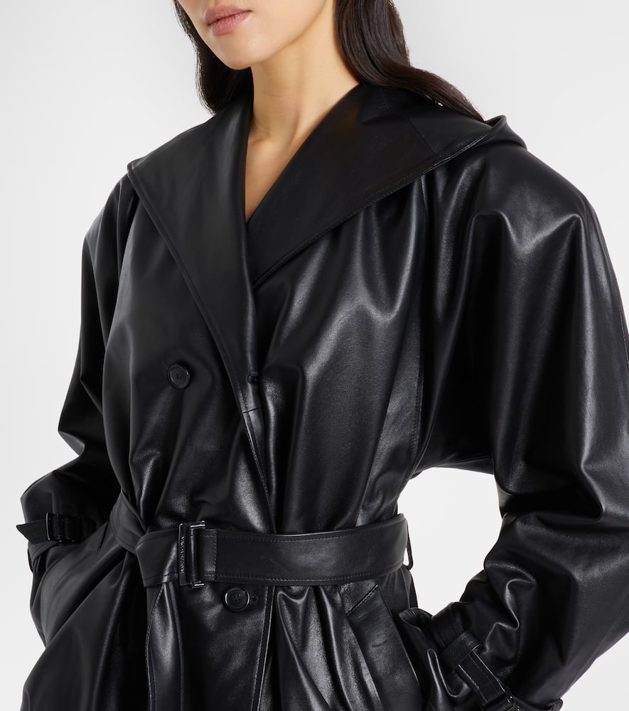 Hooded leather jacket
