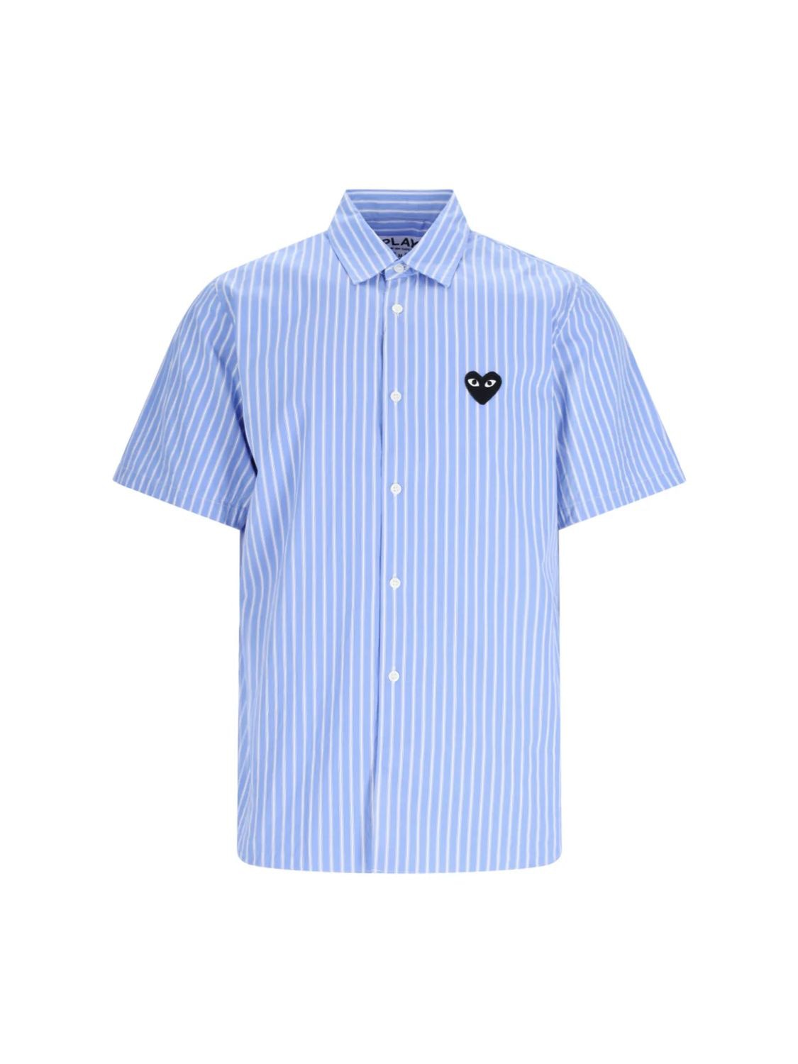 Comme Des Garçons Play Men's Stripe T-Shirt with Back Emblem