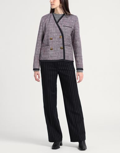 Woman Jacket Navy Size 4 Cotton, Polyester, Acrylic, Synthetic fibers, Elastane