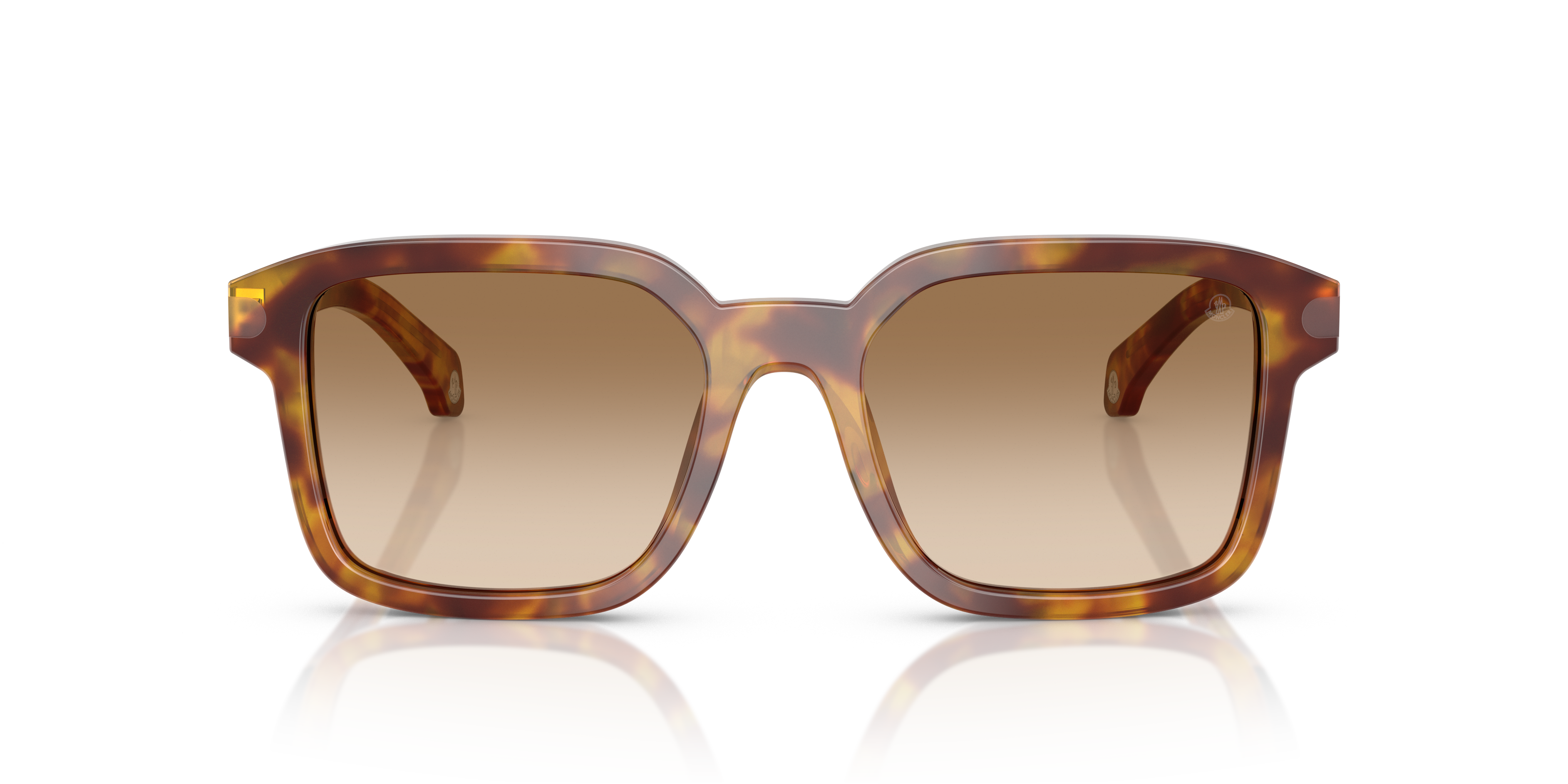 Moncler Unisex Moncler ME6006 QUADERNA 301189 Sunglasses Acetate Turtle Brown Squared Normal Nuanced