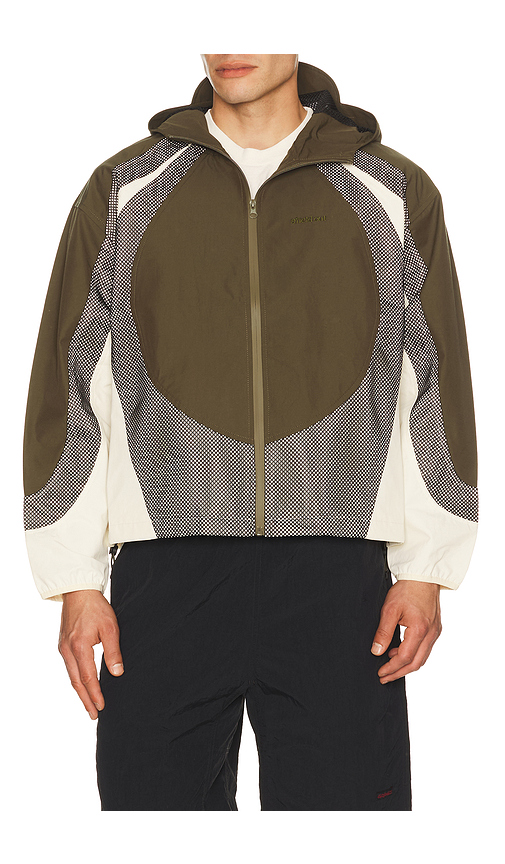 Afield Out Mesh Windbreaker Jacket in Olive. S. Also in M, L, XL/1X