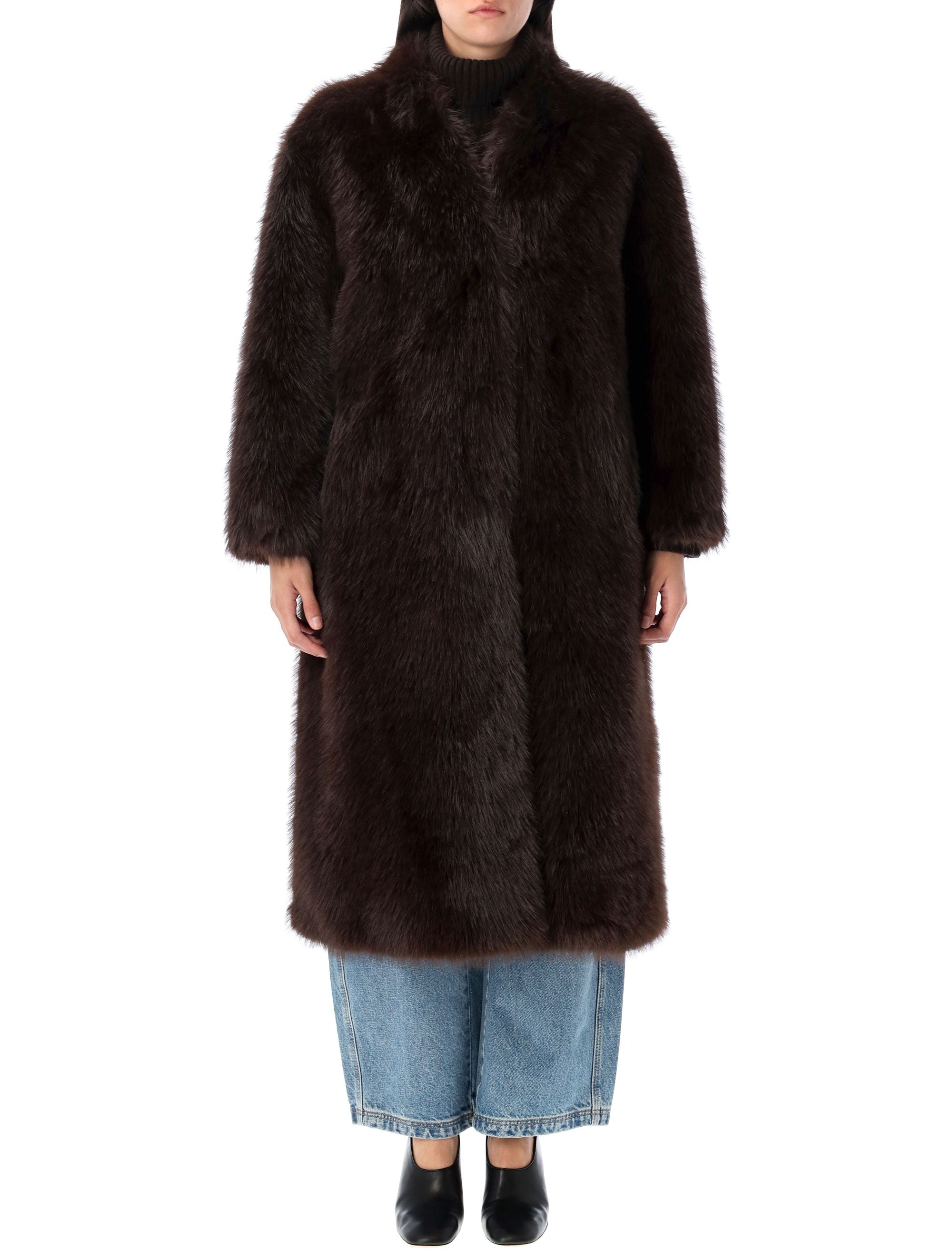 Eco Fur Long Jacket - Size 40