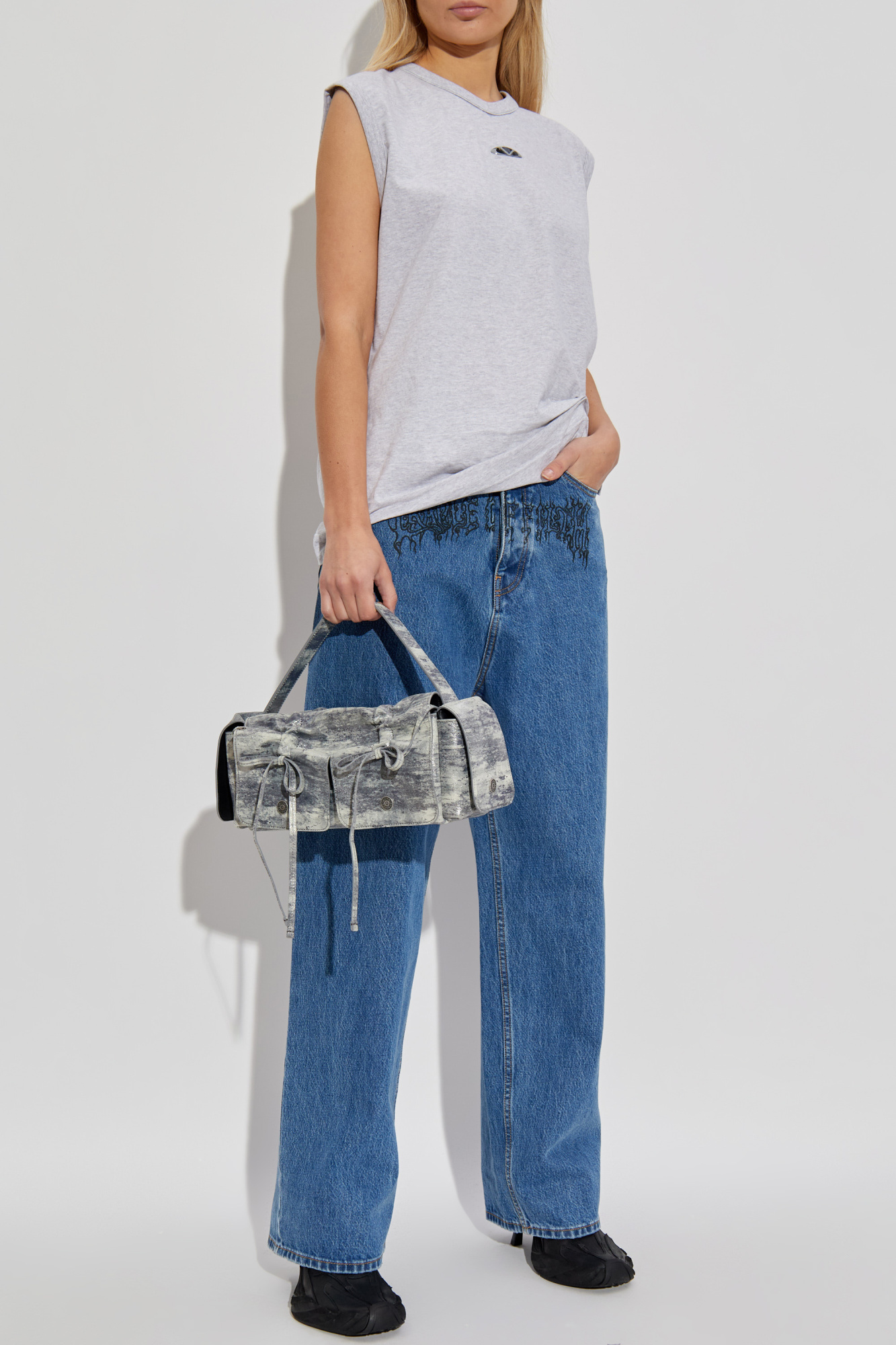 Jeans With Logo, Women's, Blue