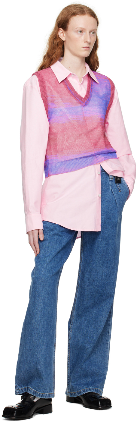 Pink gradient stripe vest