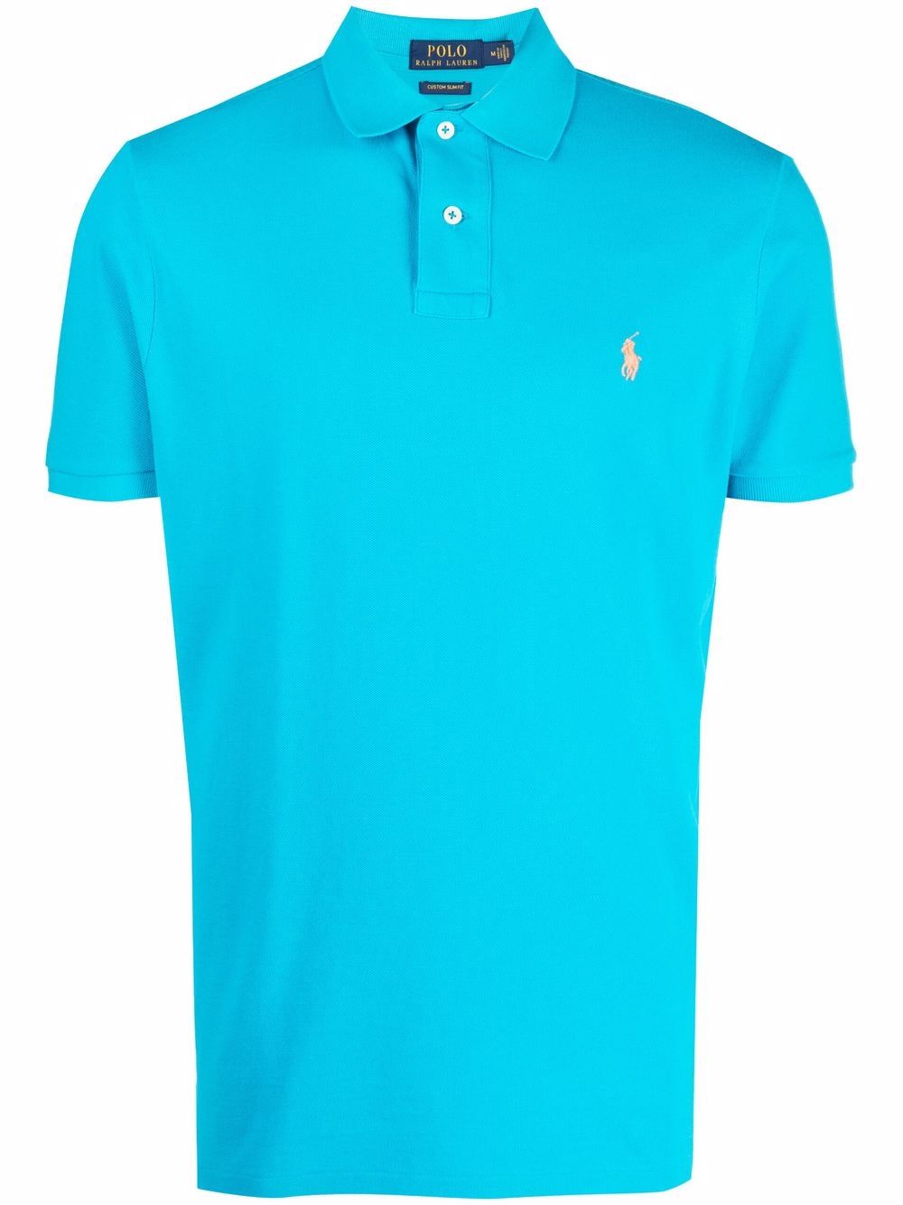 Embroidered-logo polo shirt - Blue