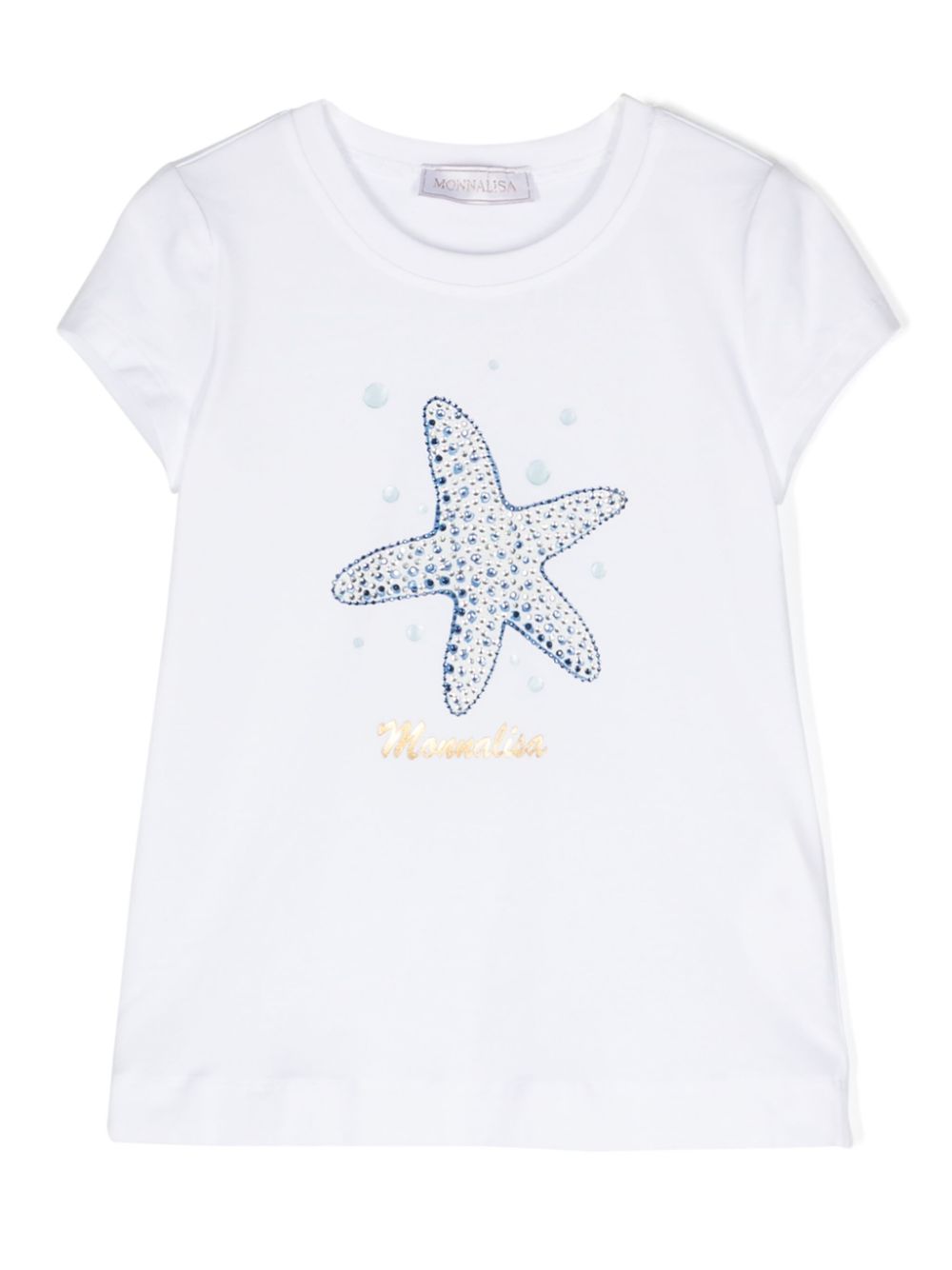 Star-print crystal-embellished T-shirt - White