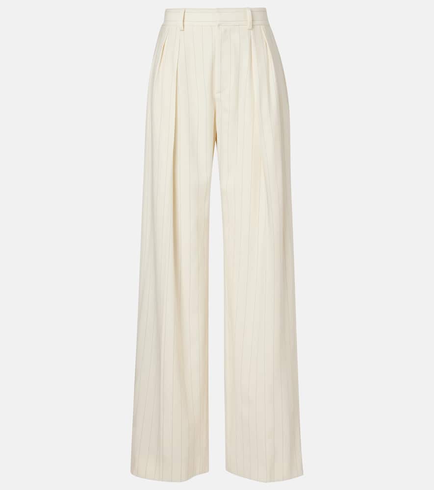 Striped high-rise wool wide-leg pants