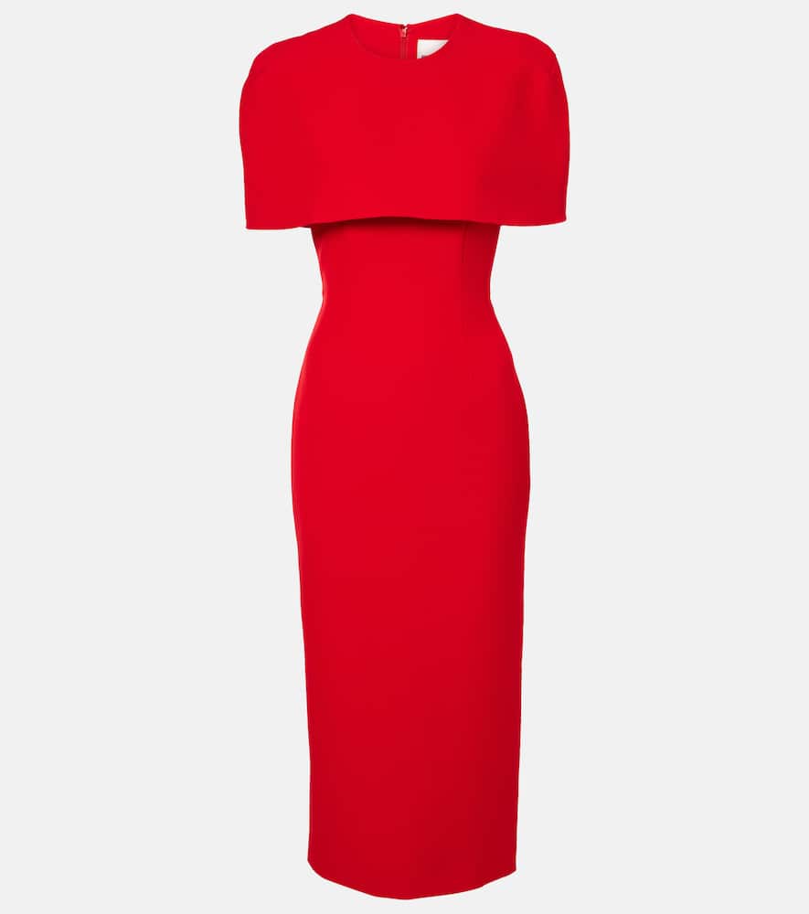 Caped crêpe midi dress