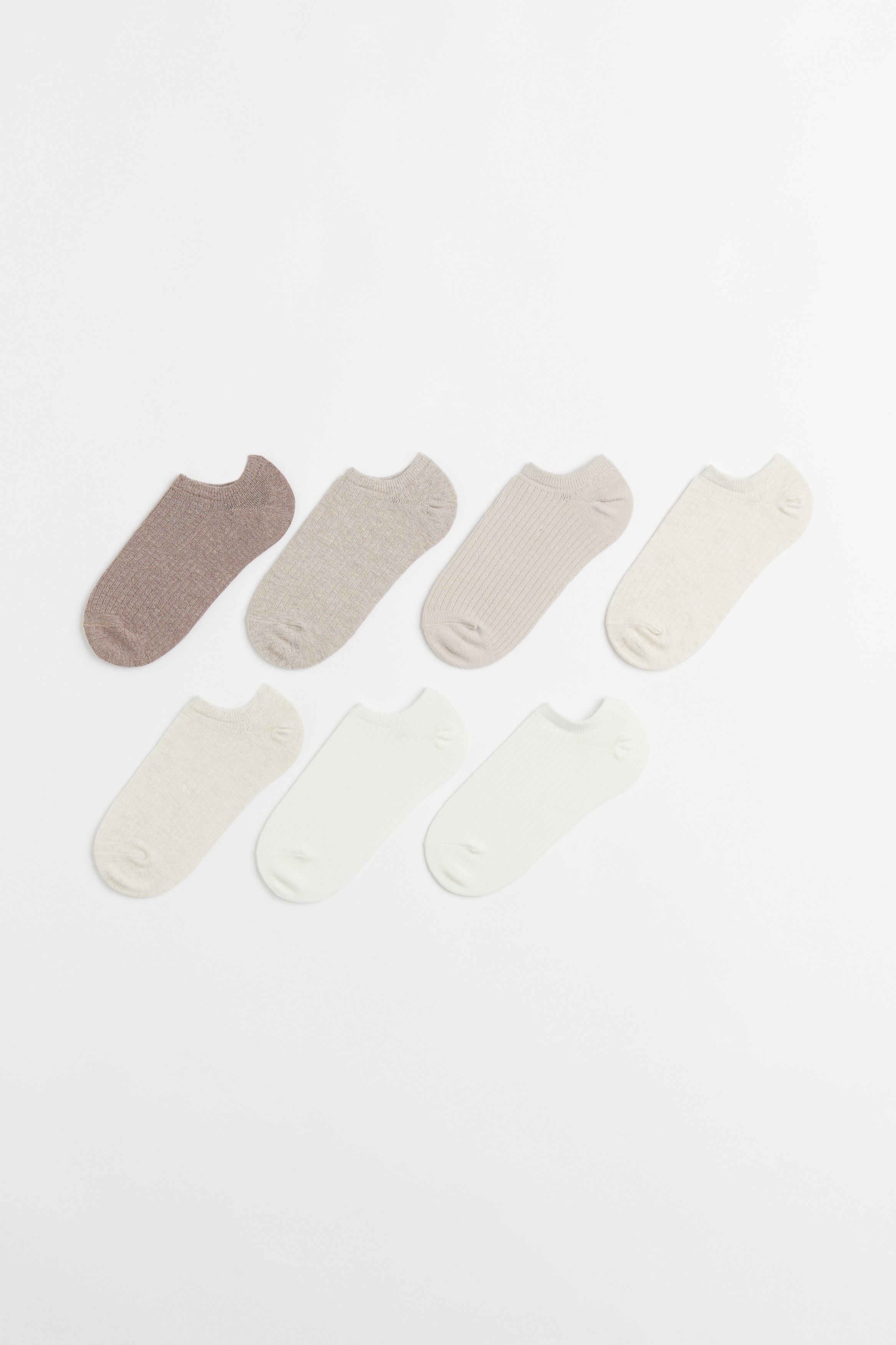 7-pack ankle socks - White
