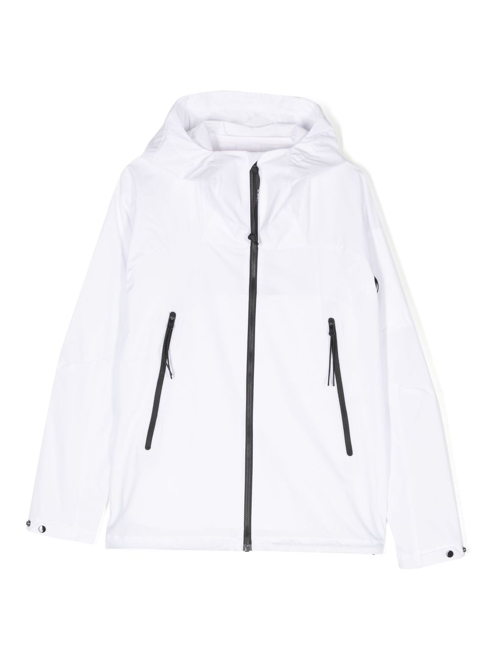 Zip-fastening hooded jacket - White