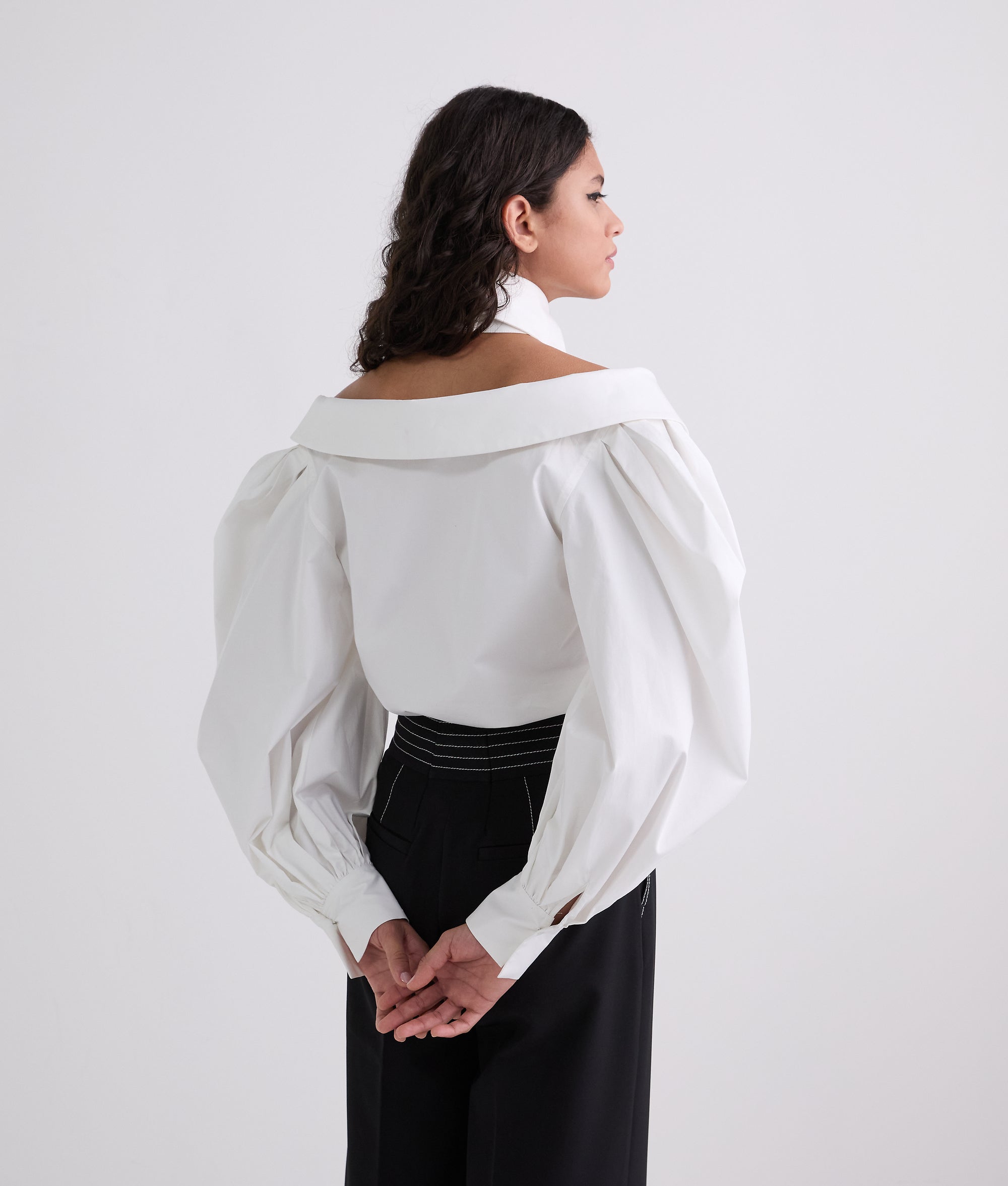 Karl Lagerfeld - Off-shoulder Shirt, Woman, White