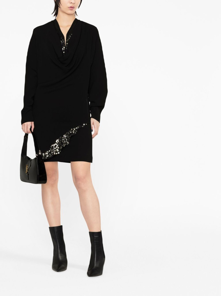 Lazeli Embellished V-neck Mini Dress