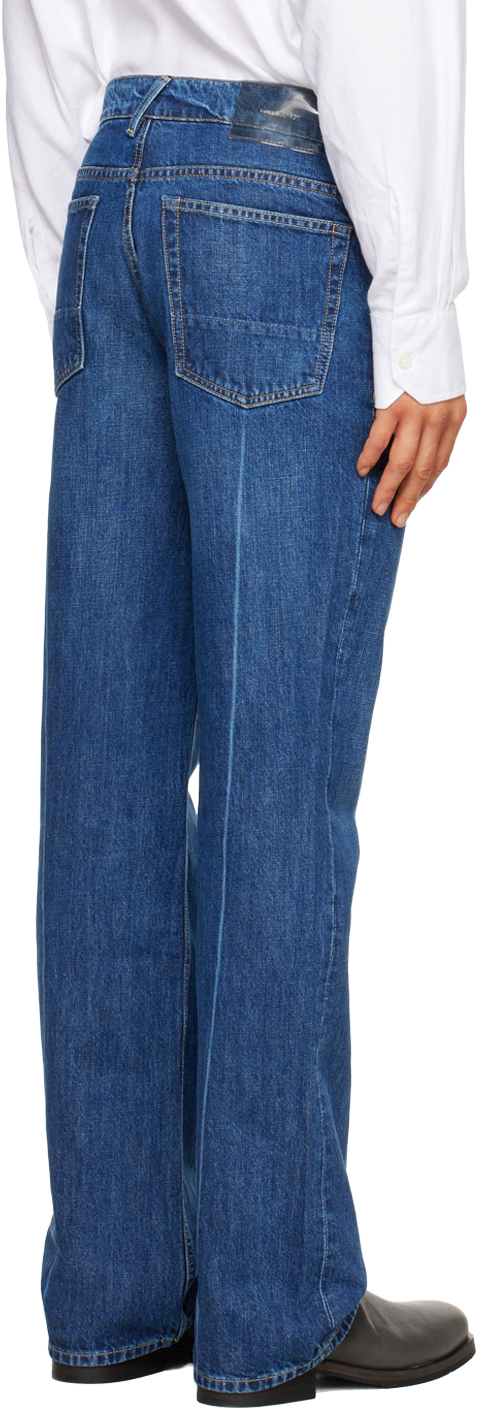 Blue 70s cut denim jeans