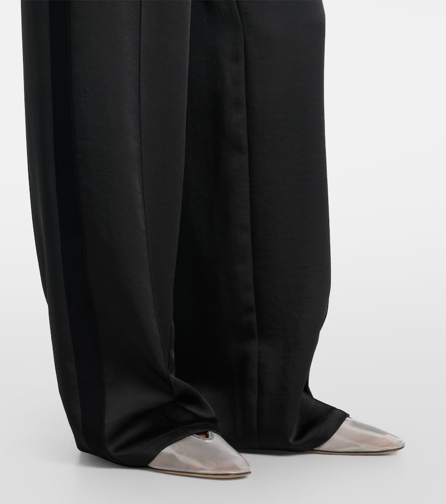 Mid-rise wide-leg pants