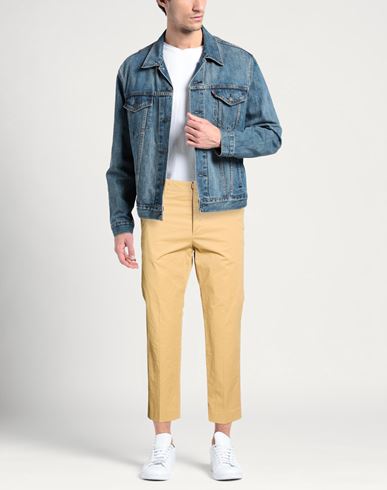 Man Pants Mustard Size 32 Cotton, Elastane