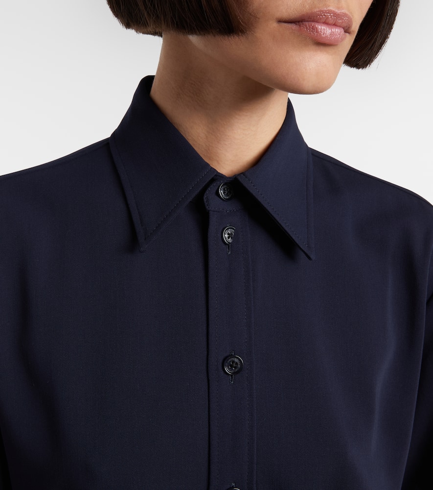 Belted wool midi dress