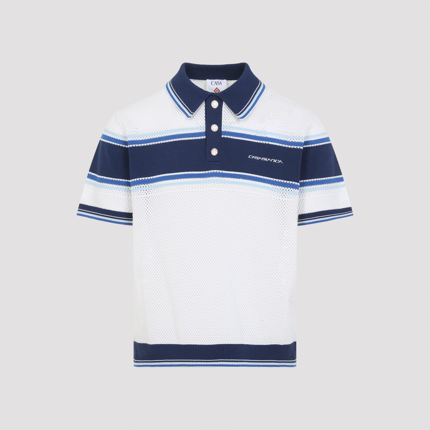 Mesh Stripe Polo Shirt