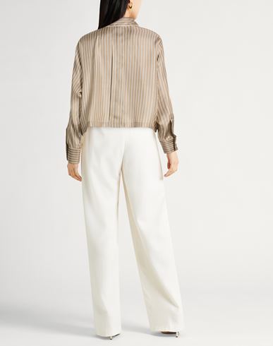 Woman Shirt Taupe Size 6 Silk