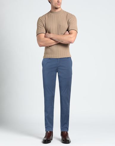 Man Pants Slate blue Size 28 Cotton, Elastane