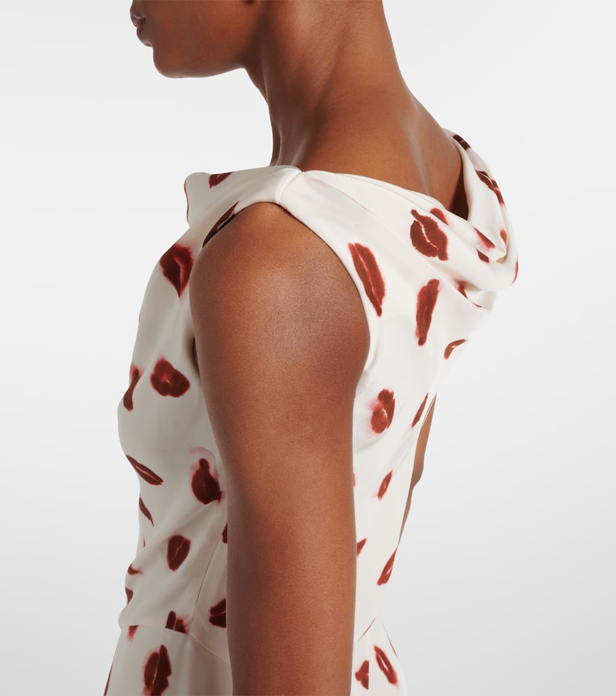 Drina printed silk midi dress