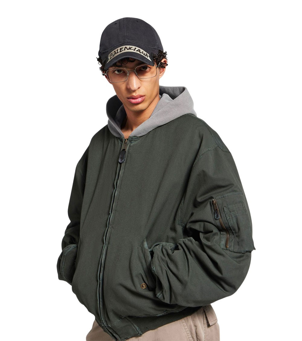 Green Solid Hood Jacket