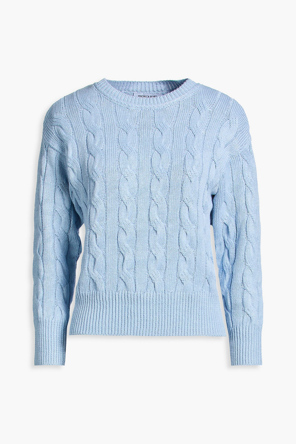Eleanor cable-knit linen-blend sweater - Blue - XS