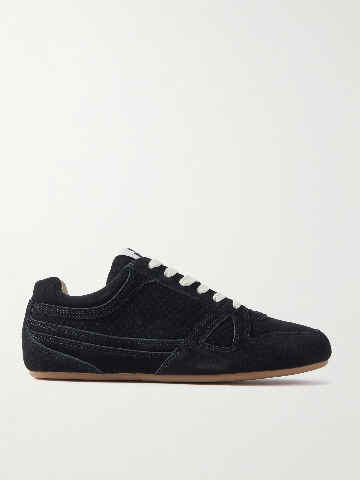 Senny Perforated Suede Sneakers - Black