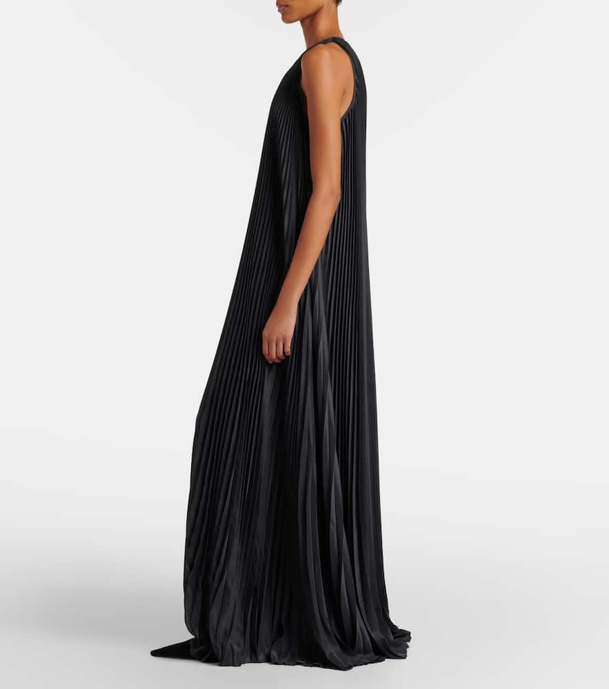 Chenes pleated halterneck maxi dress