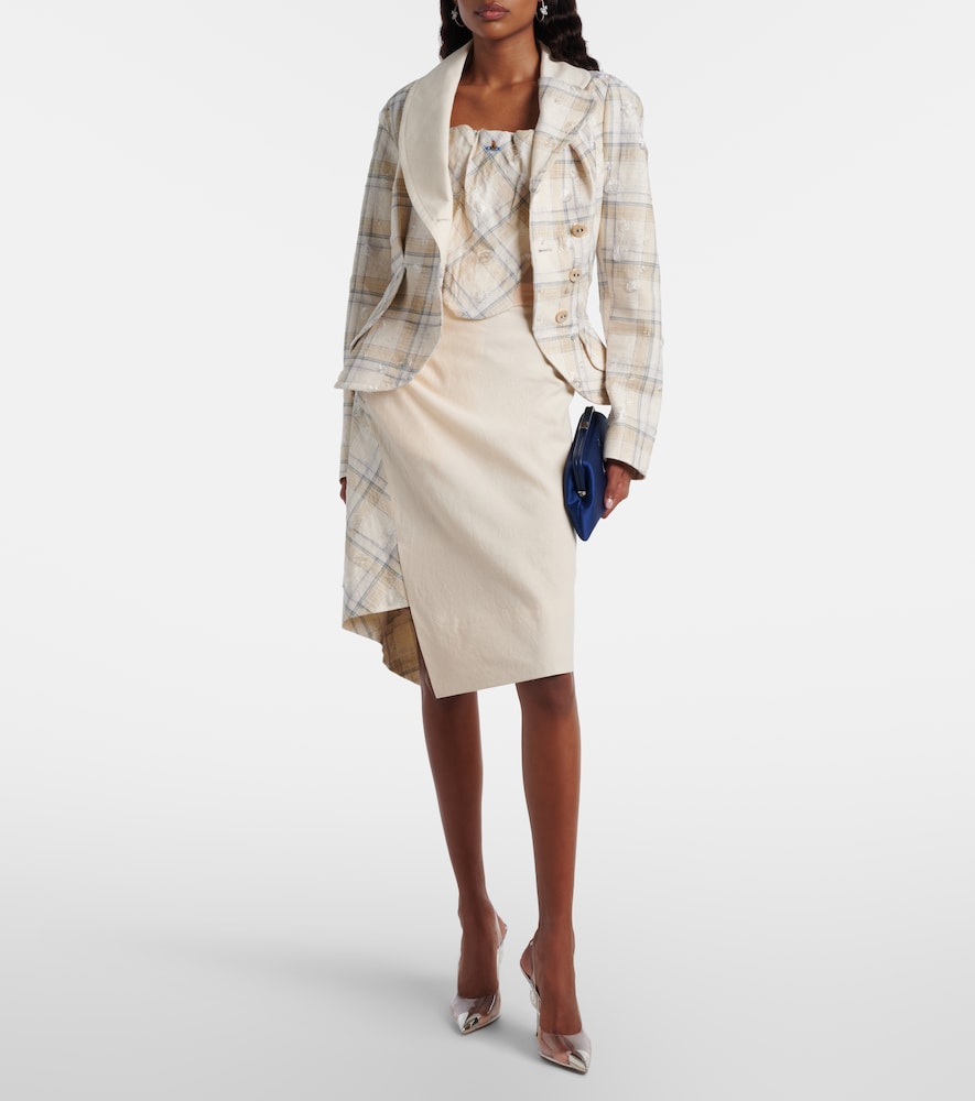 Stormy tartan cotton-blend jacket