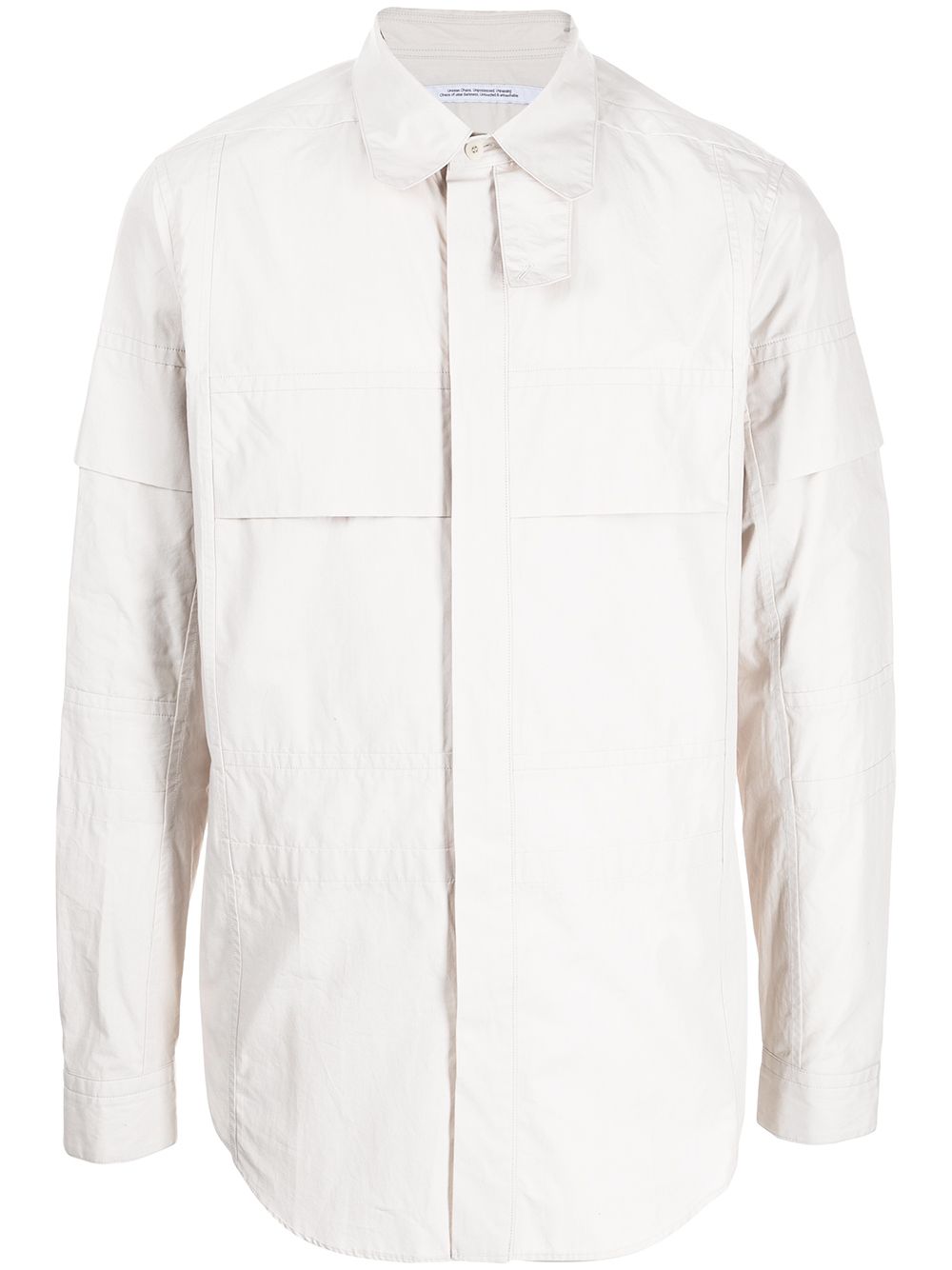 Concealed-front fastening shirt - White