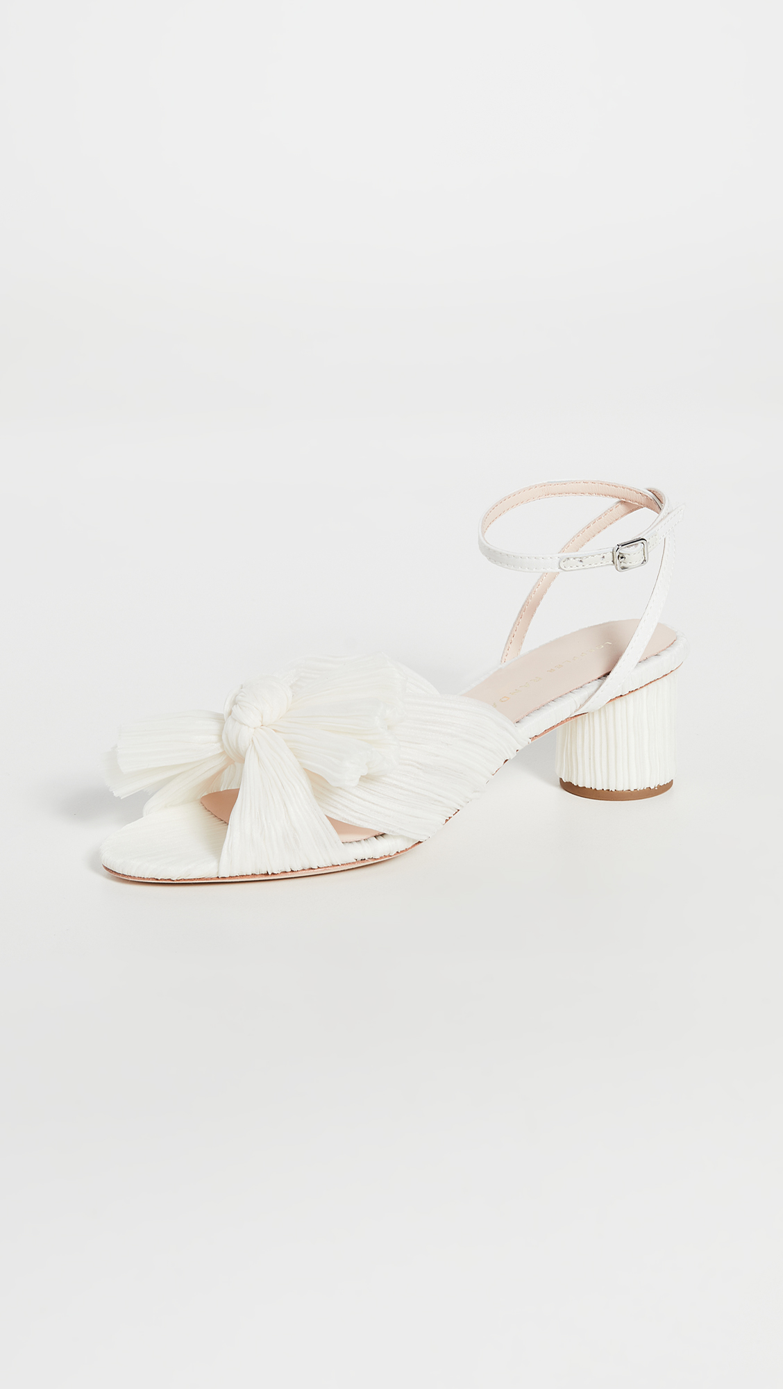 Dahlia Pleated Bow Heels with Ankle Strap