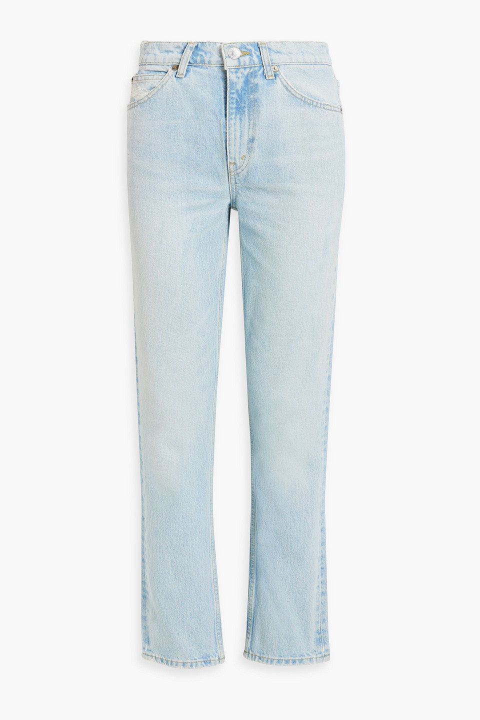 70s distressed high-rise straight-leg jeans - Blue - 25