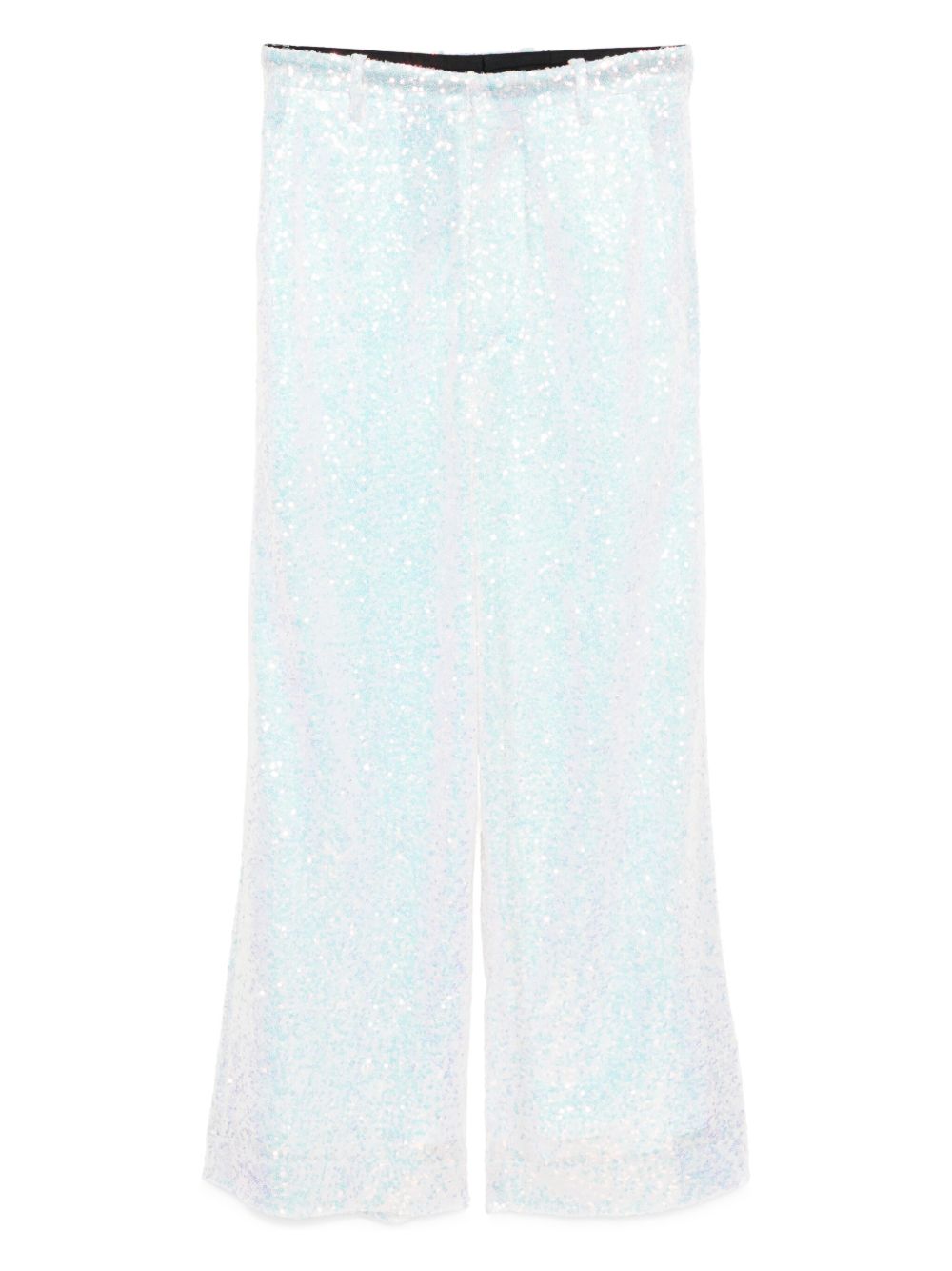 Sequinned wide-leg trousers - Neutrals