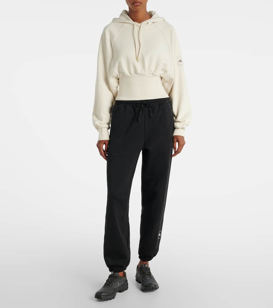 Cropped cotton French Terry hoodie