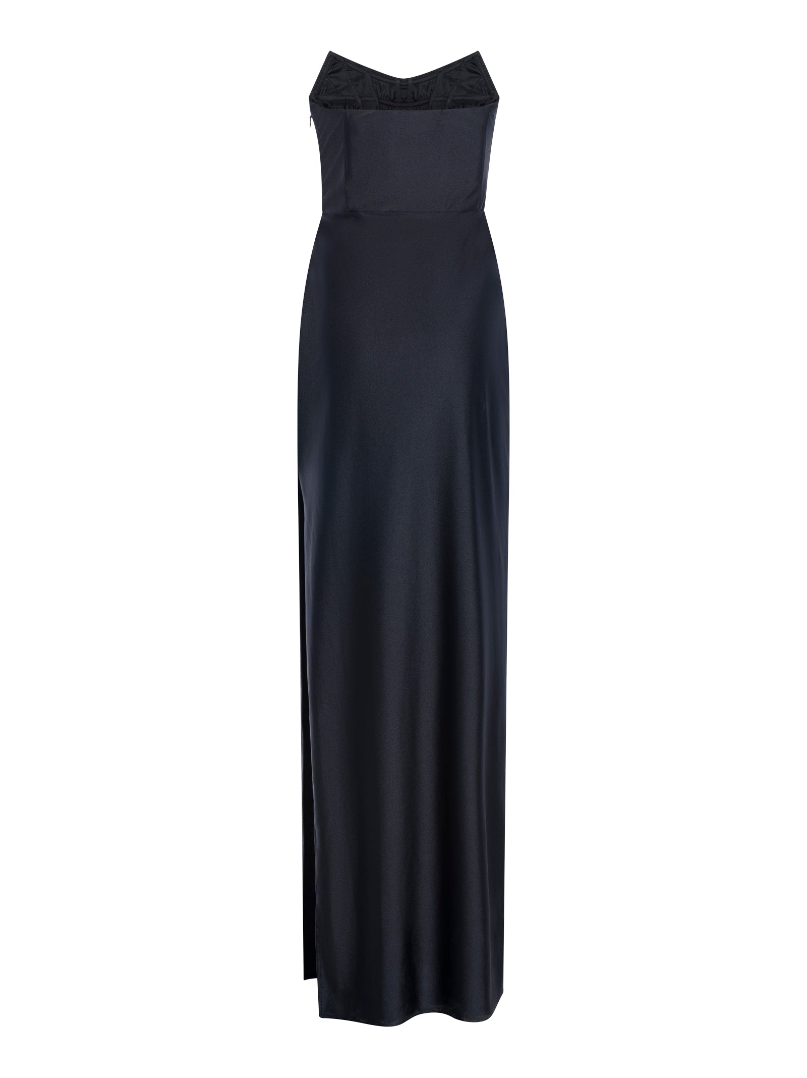 Strapless Floor-Length Dress — Black
