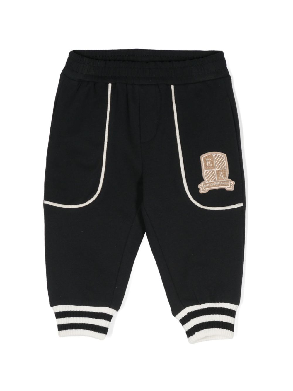 Logo-patch cotton track pants - Blue
