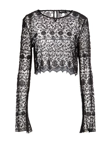 Woman Top Black Size L Viscose, Polyester