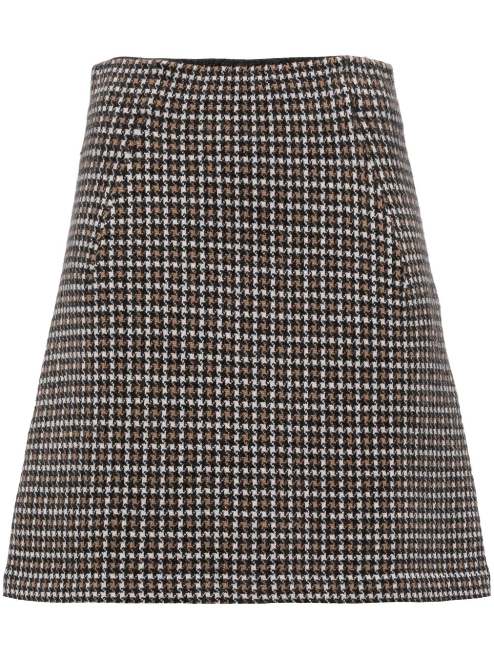 Houndstooth knitted skirt - Grey